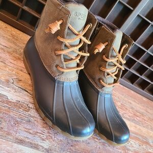 Sperry Women's Brown and Black Duck Boots Size 8